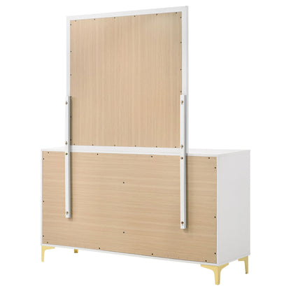 James - 6 Drawer Dresser With Mirror - White