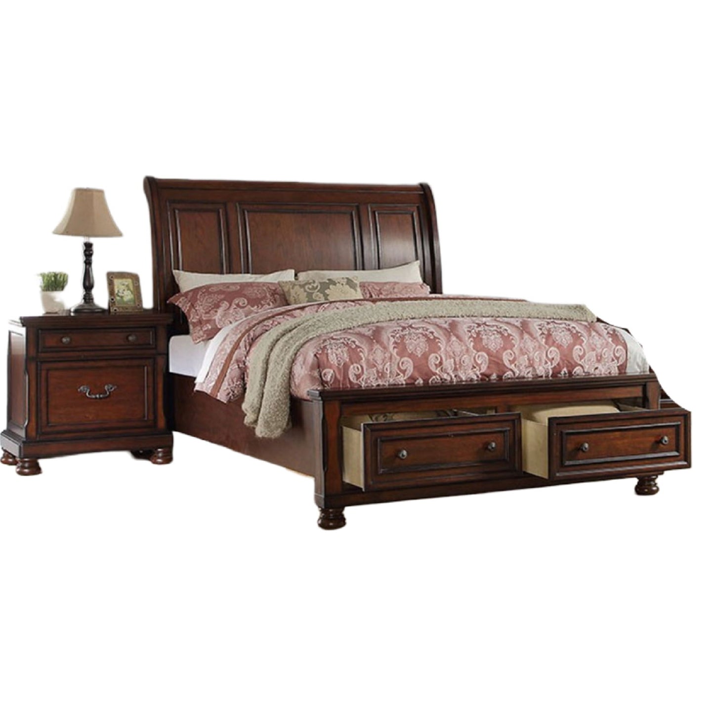 Bed With 2 Panel Headboard And Footboard