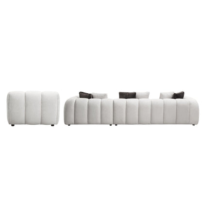 Manilla - Sectional Sofa With Chair - Ivory White