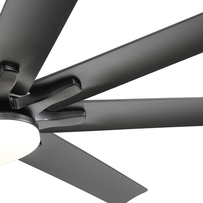 Ceiling Fan With Dimmable LED Light, 8 Blades, Smart Remote Control, Reversible DC Motor For Home Office And Living Spaces - Matte Black