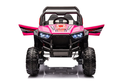 12V7A*1 30W*4 Four-Wheel Drive Seat One Button Start, Forward And Backward, High And Low Speed, Music, Front Light, Power Display, Two Doors Can Open, 2.4G R / C, Seat Belt Four Wheel Absorber
