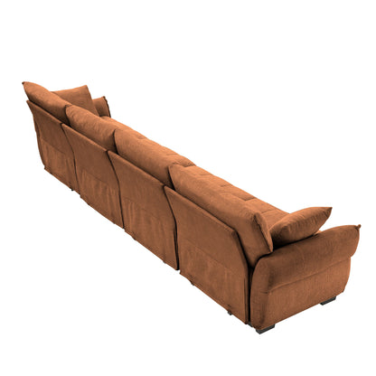 Modern Sofa & Pillows, Textured Cover, High Rebound Cushions