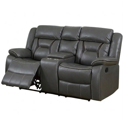 Modern Reclining Loveseat With Console, Cup Holders, Storage