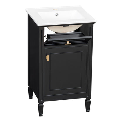 Bathroom Vanity With Sink, Adjustable Shelf, Tilt-Out Drawer