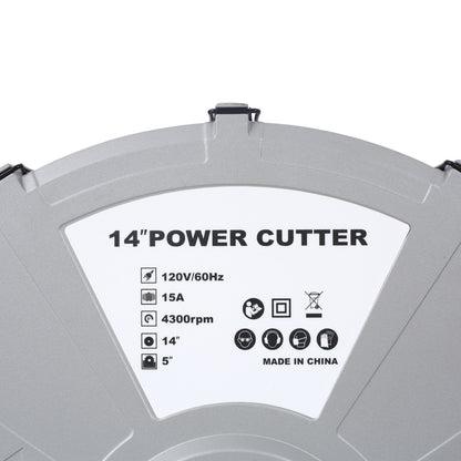 Portable Electric Corded Circular Concrete Saw 14" Wet / Dry Cutter 2600W Green Steel With Water Line & Guide Roller - Green