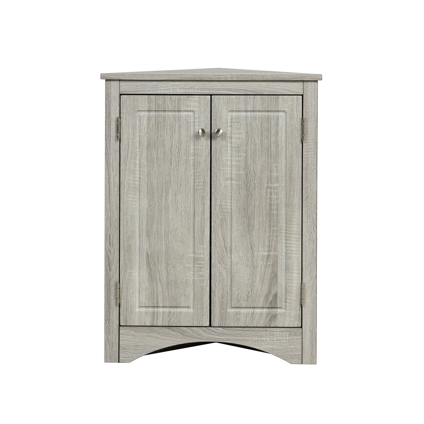 Triangle Bathroom Storage Cabinet With Adjustable Shelves, Freestanding Floor Cabinet - Oak