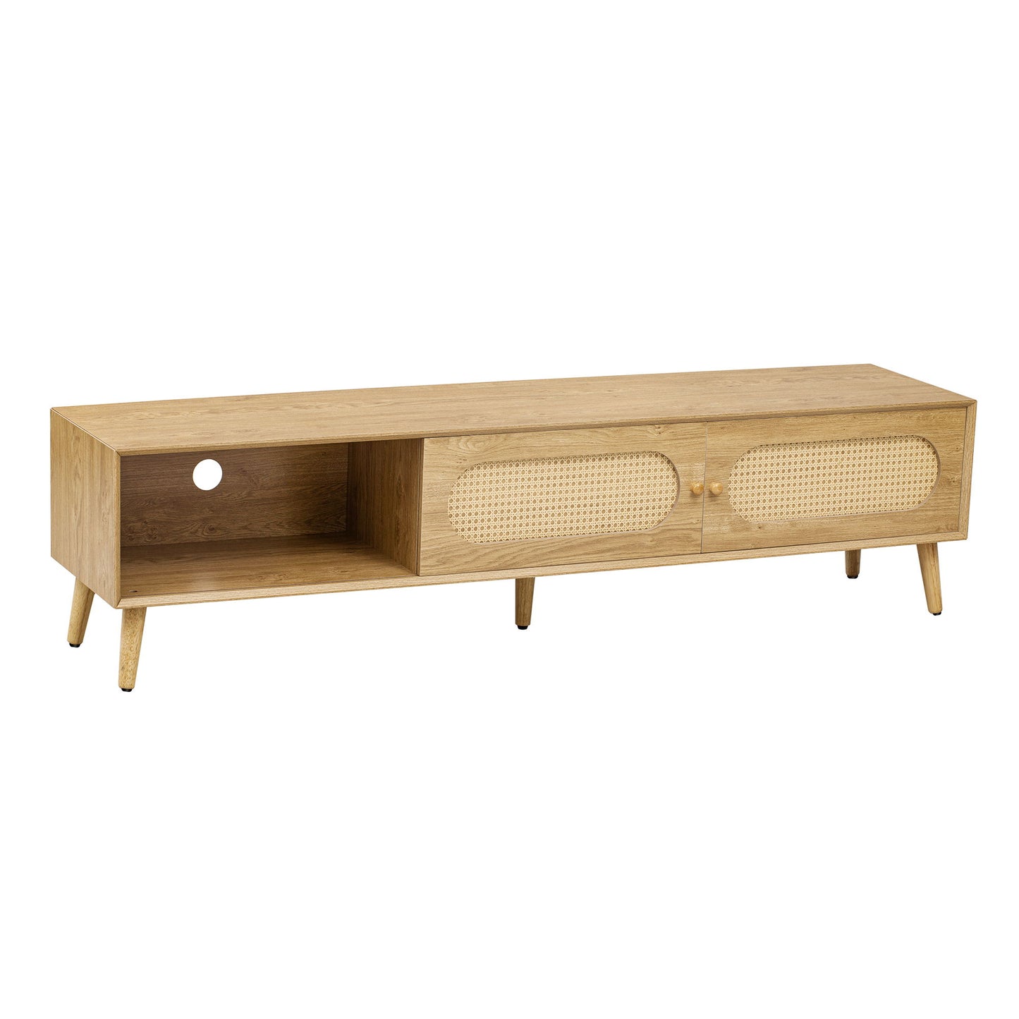 TV Stand For TVs Up To 80", Media Console, Cabinet - Natural