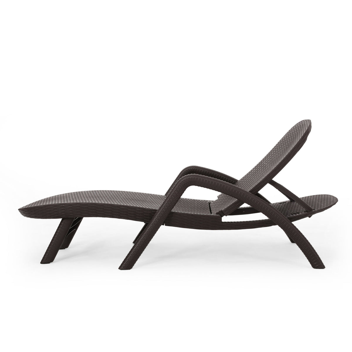 Polypropylene Resin Chaise Lounge With Hand Crafted Details - Dark Brown