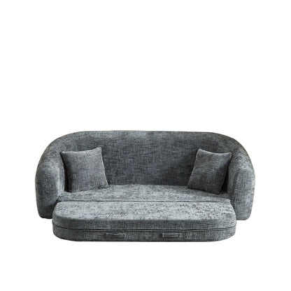 Curved Convertible Sofa, 2 In 1 Fold Out Bed With Pull Out Base And Deep Seat
