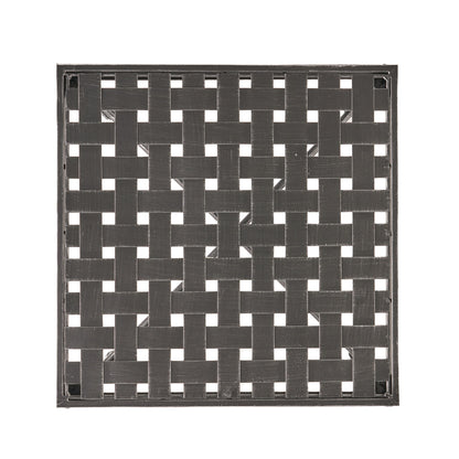 Outdoor Square Side Table With X Shaped Iron Frame - Black