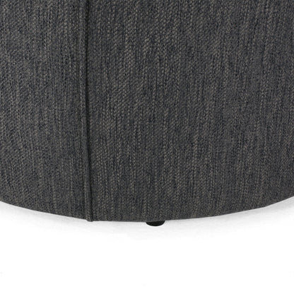 Contemporary Ottoman With Tonal Piping And Button Tuft Design