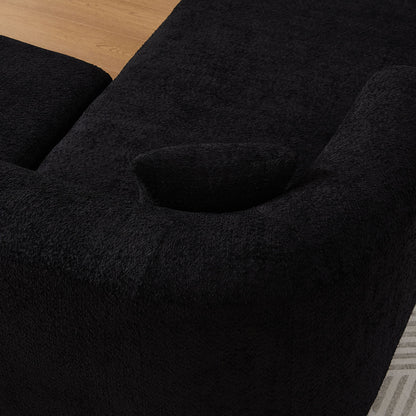 L - Shape Boneless Cloud Couch With 2 Throw Pillows For Living Room