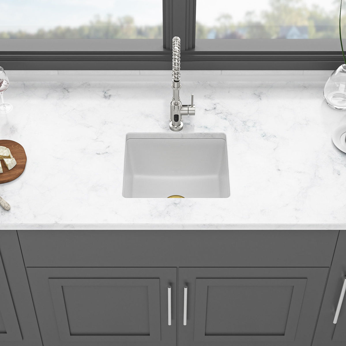 Modern Quartz Kitchen Sink Undermount Granite Composite