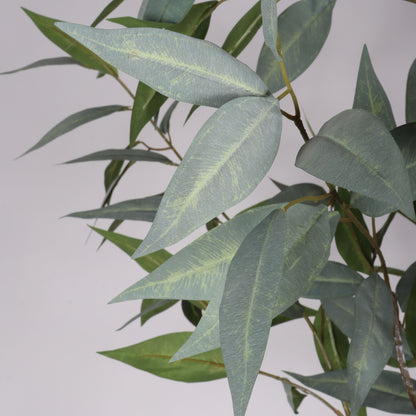 5Ft Realistic Artificial Eucalyptus Tree In Pot With Lush Leaves For Home Office Decor - Green Leaves