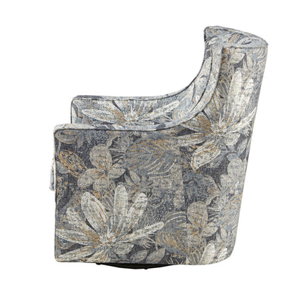 Swivel Glider Chair With Upholstery And Metal Base - Multicolor