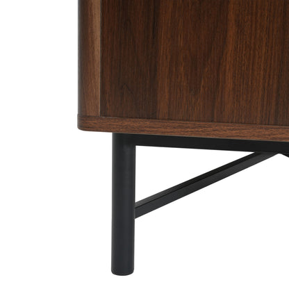 4 Door TV Cabinet, 2 Storage Spaces, Adjustable Shelves
