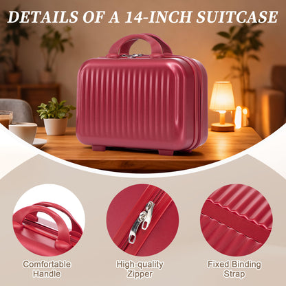 Luggage Set With Cosmetic Case, Combination Lock, Front Opening Design