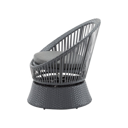 Modern Swivel Wicker Lounge Chair With Round Design