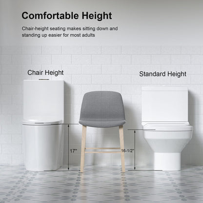 Glossy Tornado Flush 1 Piece Toilet With Dual Flush, Soft Close Seat - Gloss White