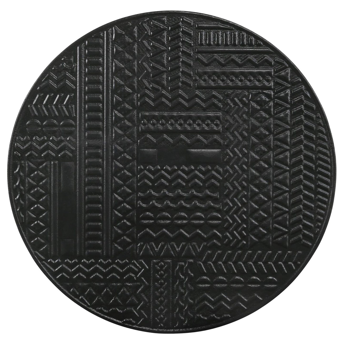 2 Piece Nesting Table With Embossed Tops And Base - Black