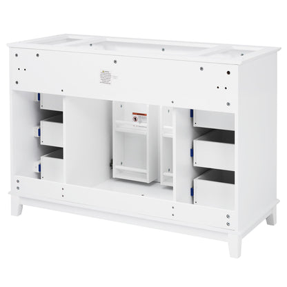 Bathroom Vanity Cabinet Only, 6 Soft Close Drawers & Double Doors - White