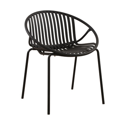 Stackable Outdoor Chairs With Breathable Plastic Backrest (Set of 2)