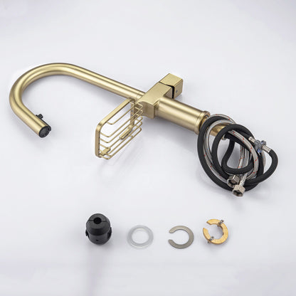 Cincosky - High Arc Pull Down Kitchen Faucet, Single Hole