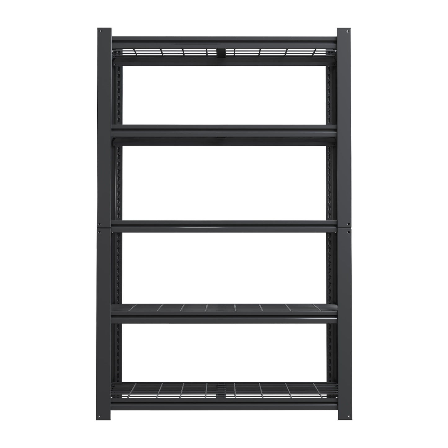 Heavy Duty 5 Tier Adjustable Metal Mesh Storage Rack With 2000 Lbs Capacity - Brushed Nickel