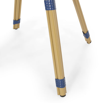 French Bistro Table Outdoor Elegance - White / Blue