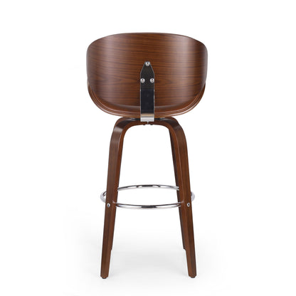 Lumos - Mid Century Modern Upholstered Swivel Barstool