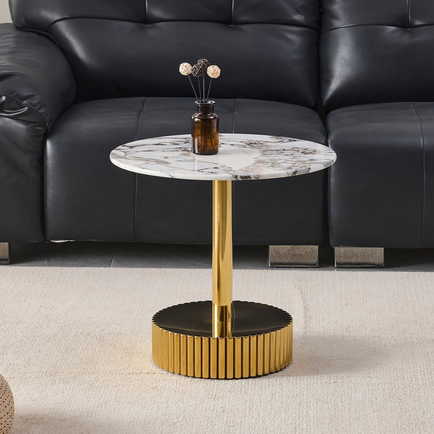 End Table For Living Rooms - Gold / White