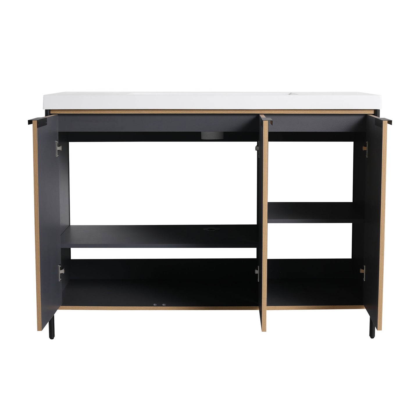Modern Freestanding Bathroom Vanity With Resin Sink & Soft Close Cabinet Doors
