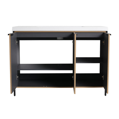 Modern Freestanding Bathroom Vanity With Resin Sink & Soft Close Cabinet Doors