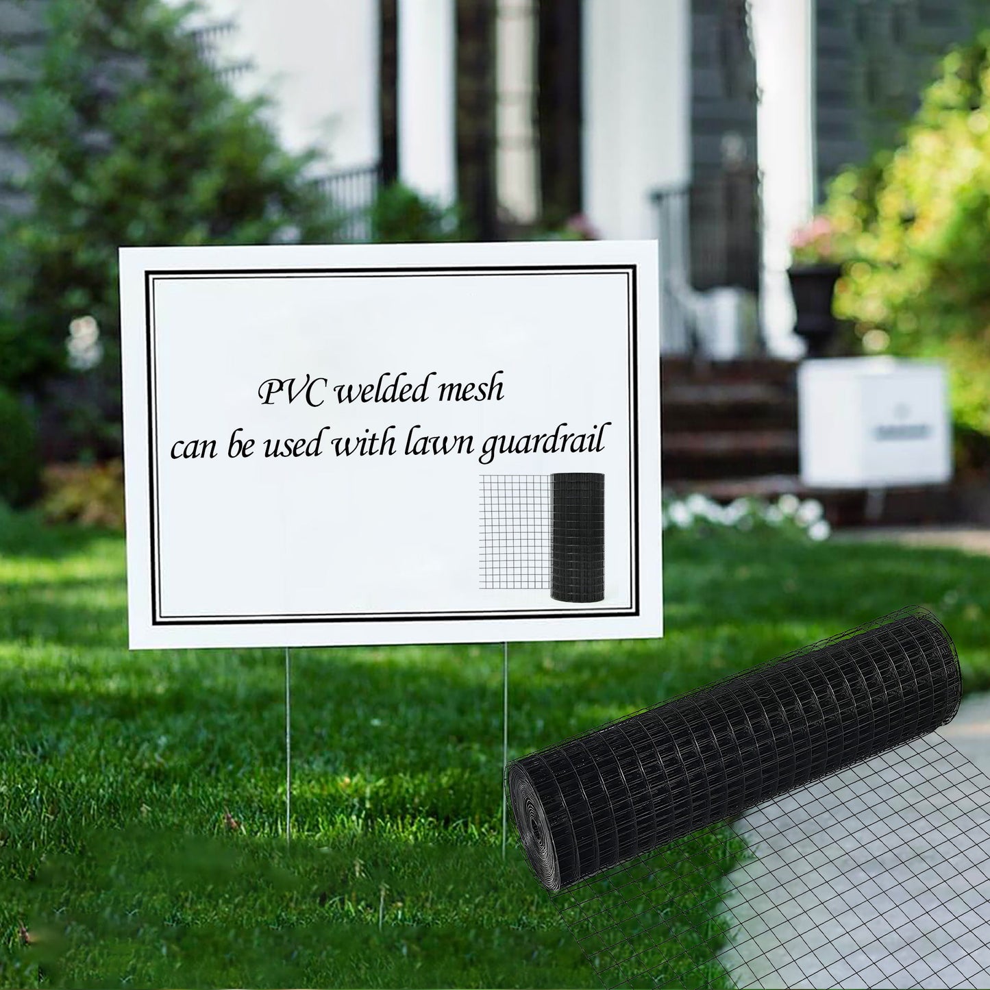Vinyl Coated Hardware Cloth, 21 Gauge, Welded Wire Fence - Black