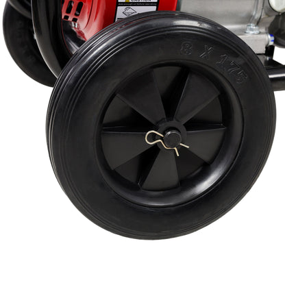 Gas Engine Powered Water Pump 3" Inlet & Outlet 7Hp 212Cc Epa Certified With Wheels And Handle - Black / Red