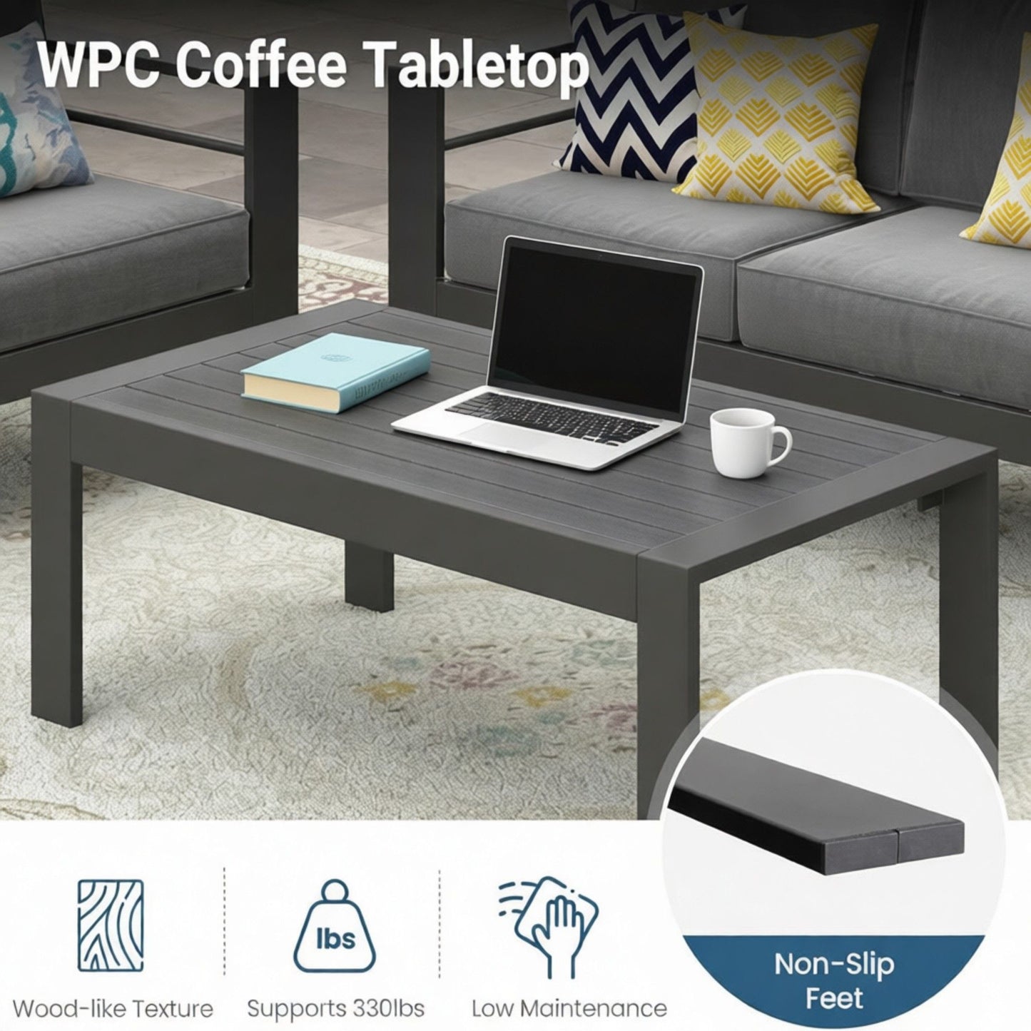 Outdoor Patio Set, All-Weather & Thick Cushions