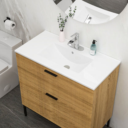 Premium Rectangular Vanity Top With Single Faucet Hole And Overflow
