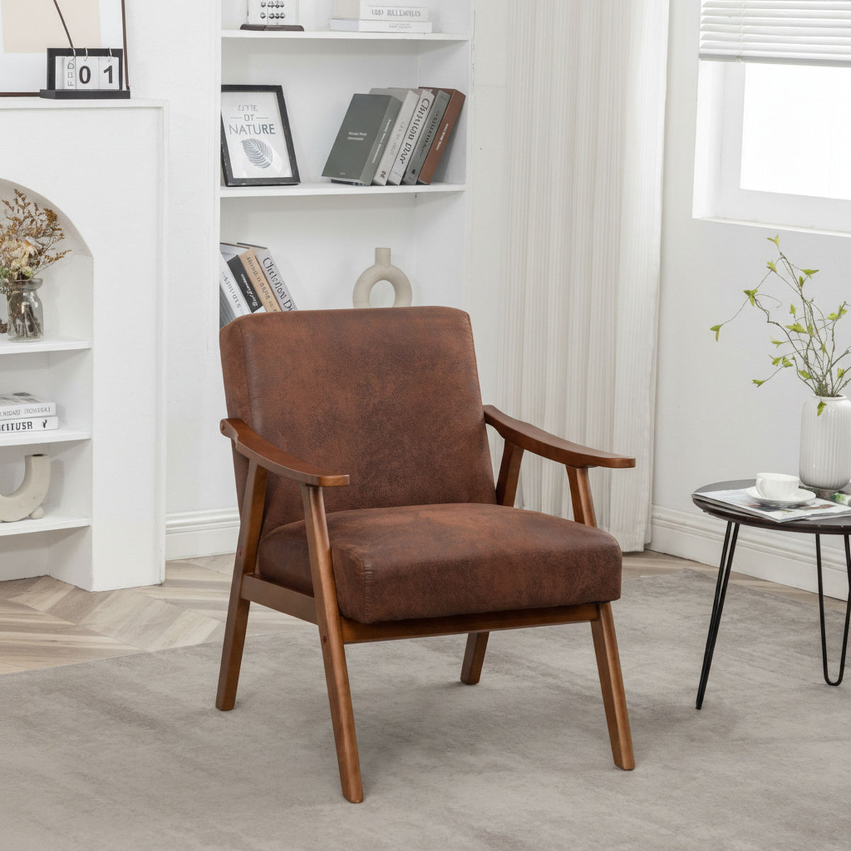 Accent Chair, Classic Mid Century Modern For Extra Seating
