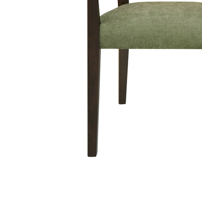 Mid Century Modern Arm Dining Chair Set With Rattan Backrest