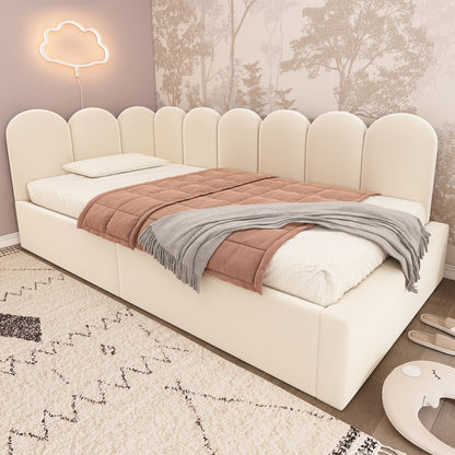 Upholstered Daybed With Metal Slatted Base