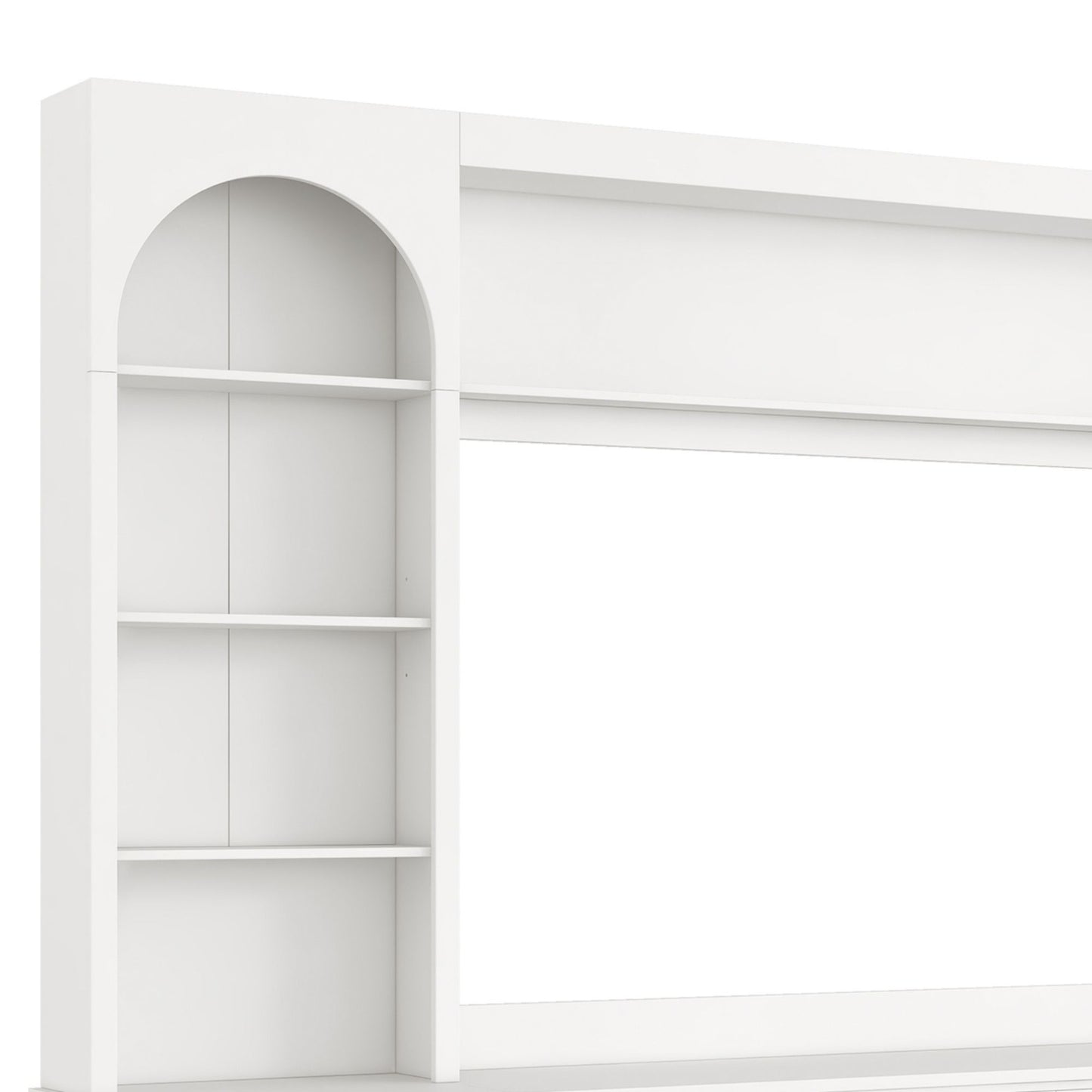 Arched Entertainment Center Wall Unit With Drawers, TV Stand