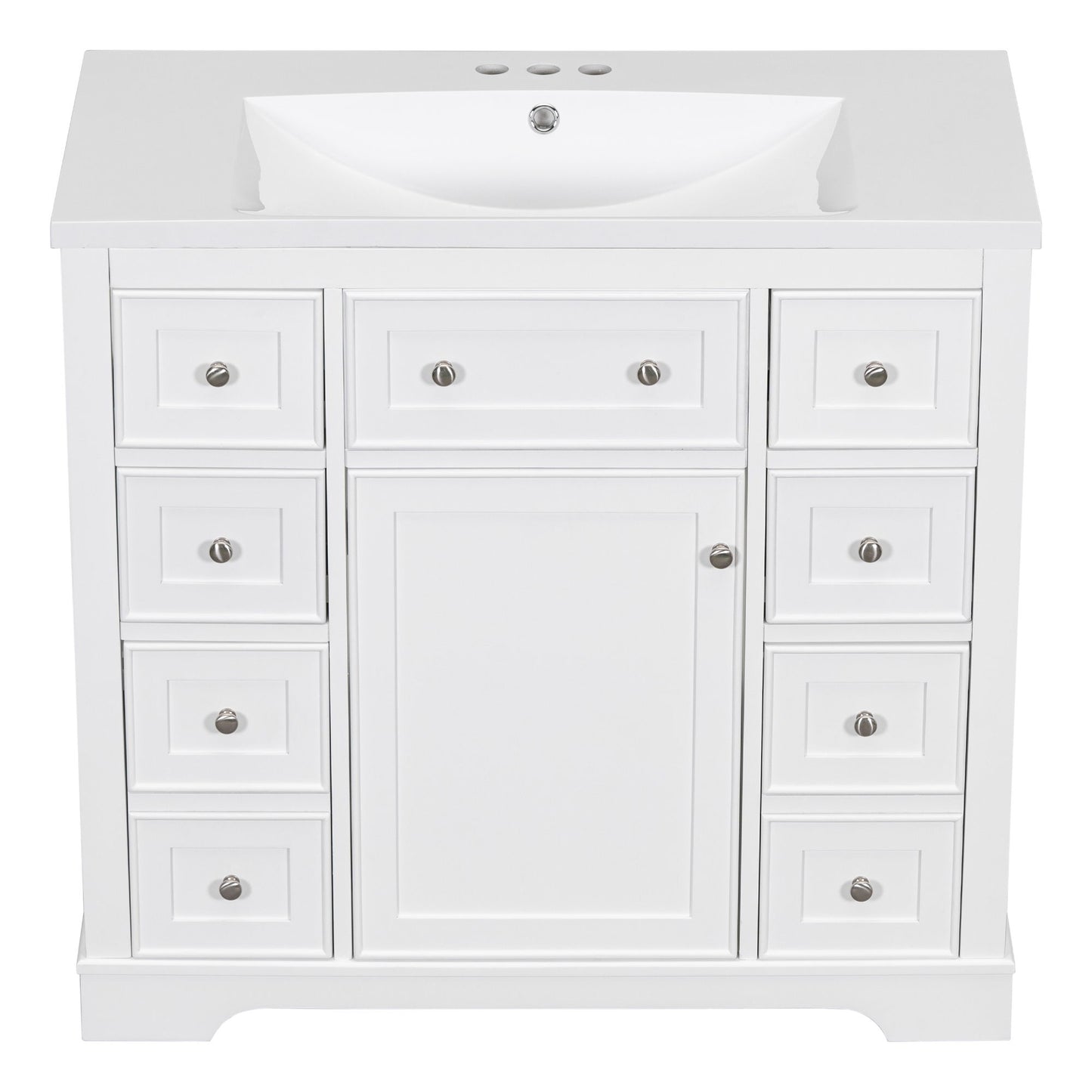 Modern Bathroom Vanity With Sink Combo, 6 Drawers And 1 Cabinet