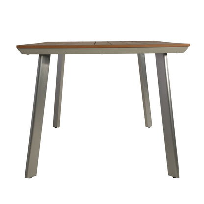Outdoor Dining Table With Eucalyptus Wood Topped - Silver