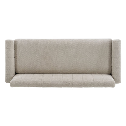 Modern Loveseat Sofa, 2 Seater With Square Arms For Living Room