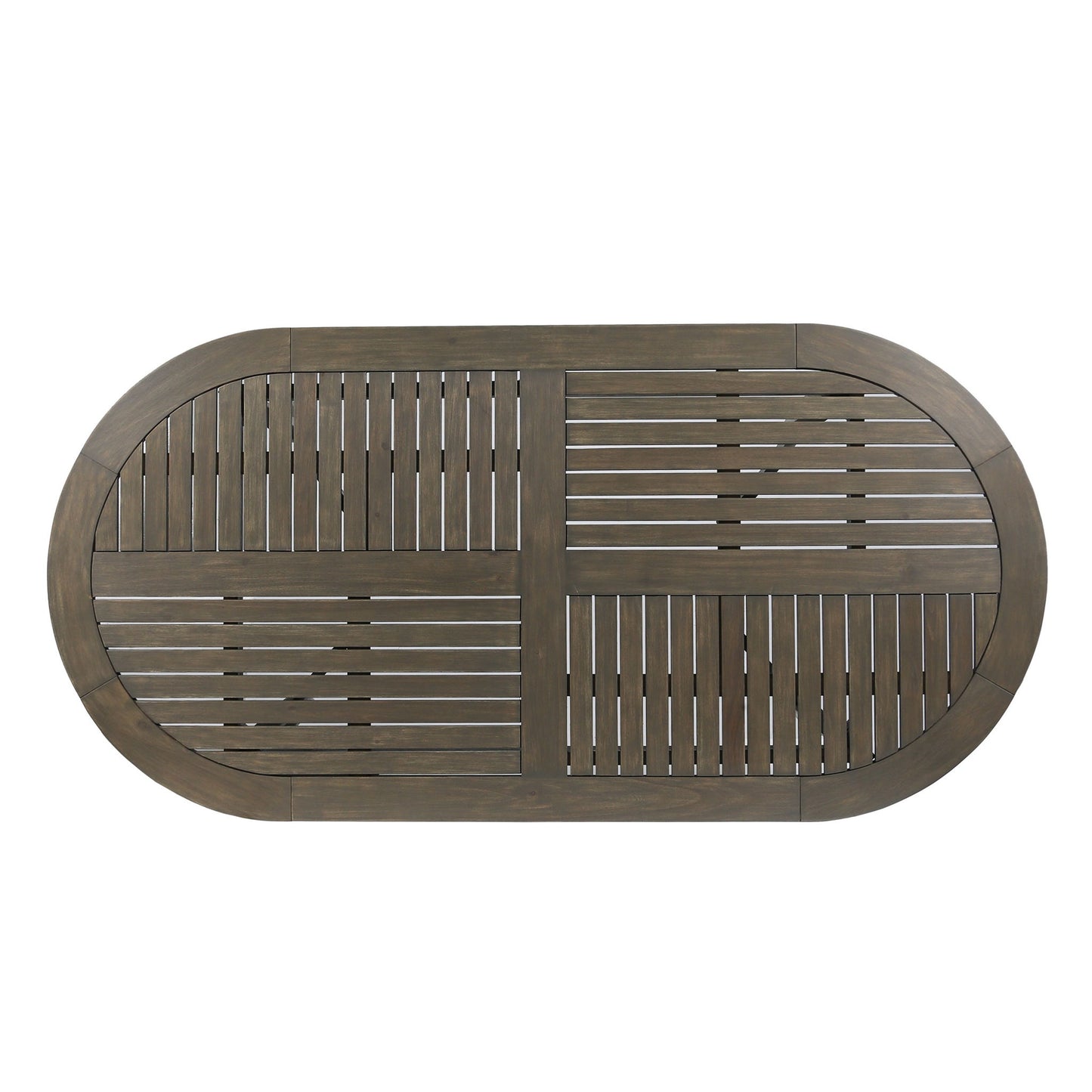 Outdoor Table With Smooth Lines, Slat Top