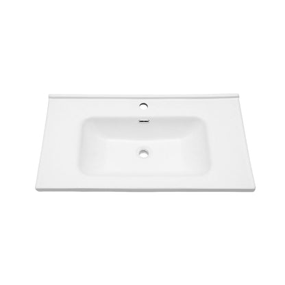 Modern Rectangular Vanity Top With Overflow For Bathroom