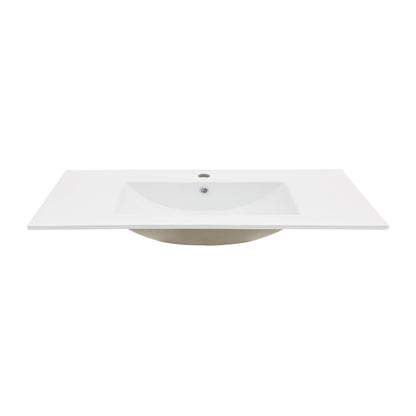 Premium Rectangular Vanity Top With Single Faucet Hole And Overflow