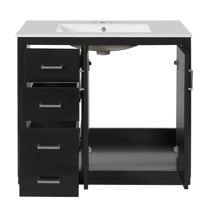 Bathroom Vanity With Sink Combo, Storage Cabinet, Freestanding Set With 3 Drawers & Soft Closing Doors