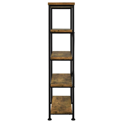 Avon - 2 Piece Computer Desk And Bookcase With 3 Drawers - Rustic Brown