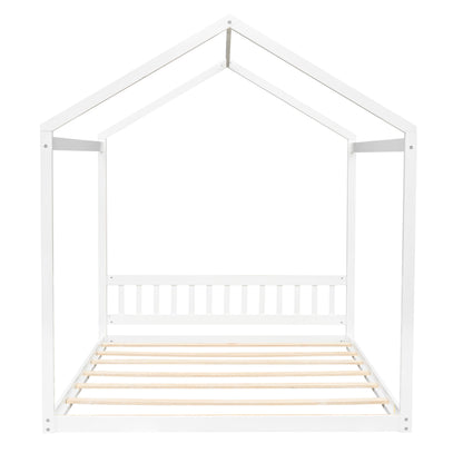 Wooden House Bed With Headboard